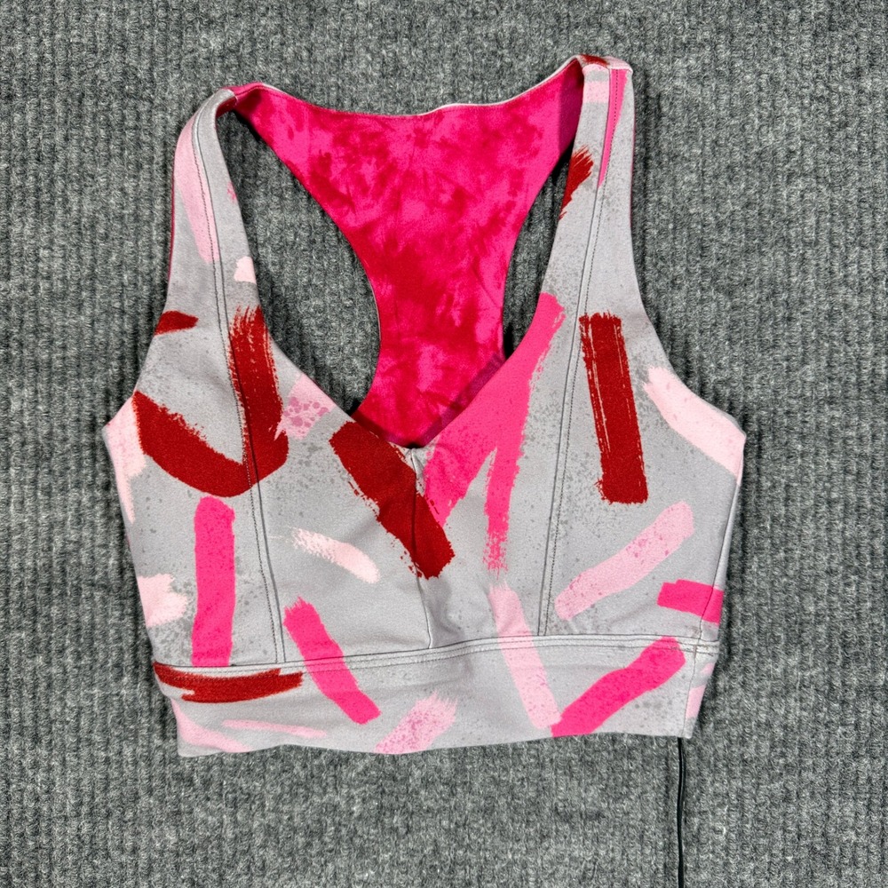 WITH Irene Bra Summer Vamp Smokey Blush Abstract Sports Bra XS Womens